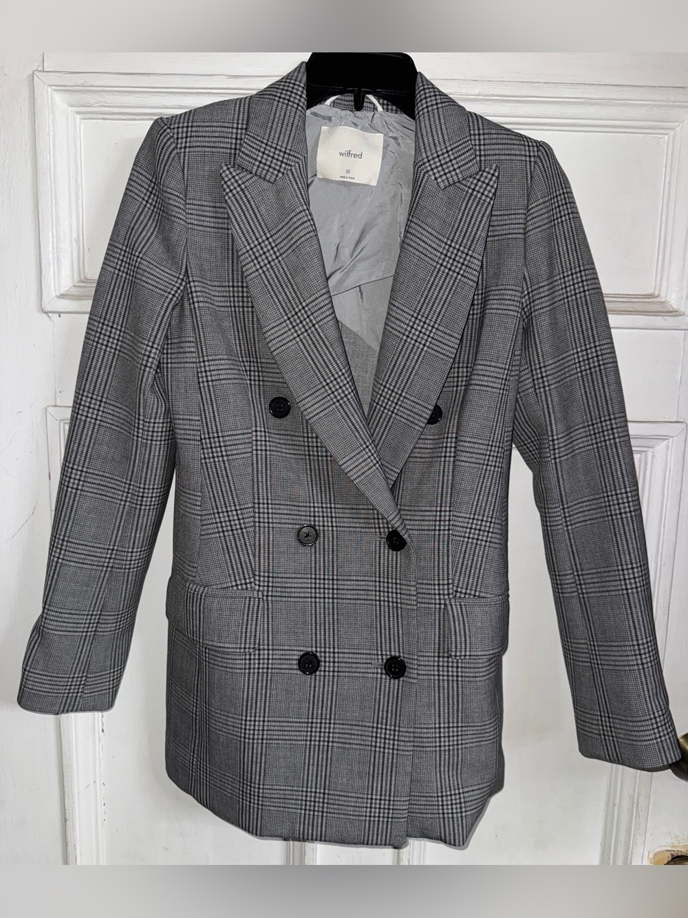Wilfred Gray Glen Plaid Double-Breasted Sport Coat
